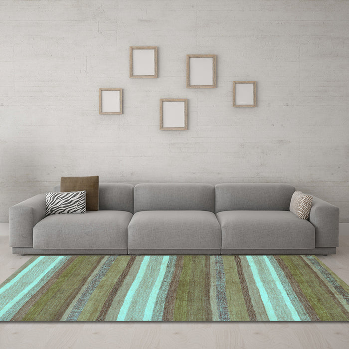 Machine Washable Abstract Light Blue Modern Rug in a Living Room, wshabs221lblu