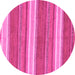 Round Machine Washable Abstract Pink Modern Rug, wshabs221pnk