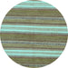 Round Machine Washable Abstract Light Blue Modern Rug, wshabs221lblu