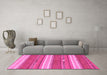 Machine Washable Abstract Pink Modern Rug in a Living Room, wshabs221pnk