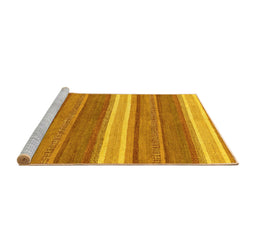 Sideview of Machine Washable Abstract Yellow Modern Rug, wshabs221yw