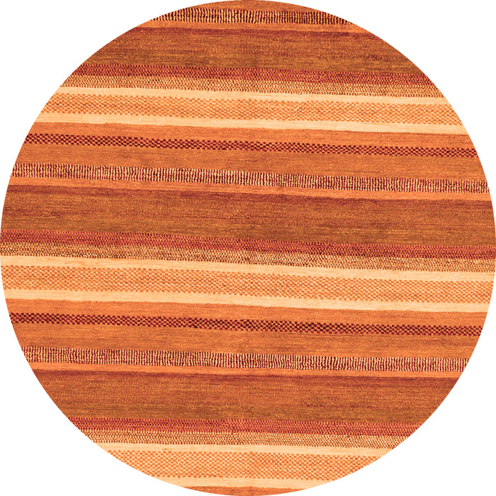Round Abstract Orange Modern Rug, abs221org