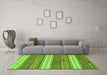 Machine Washable Abstract Green Modern Area Rugs in a Living Room,, wshabs221grn