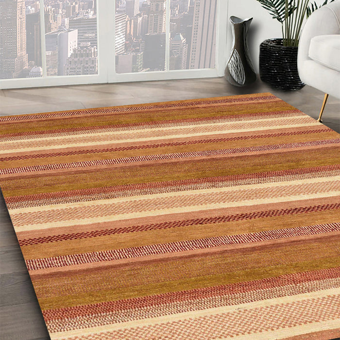 Machine Washable Abstract Orange Rug in a Family Room, wshabs221