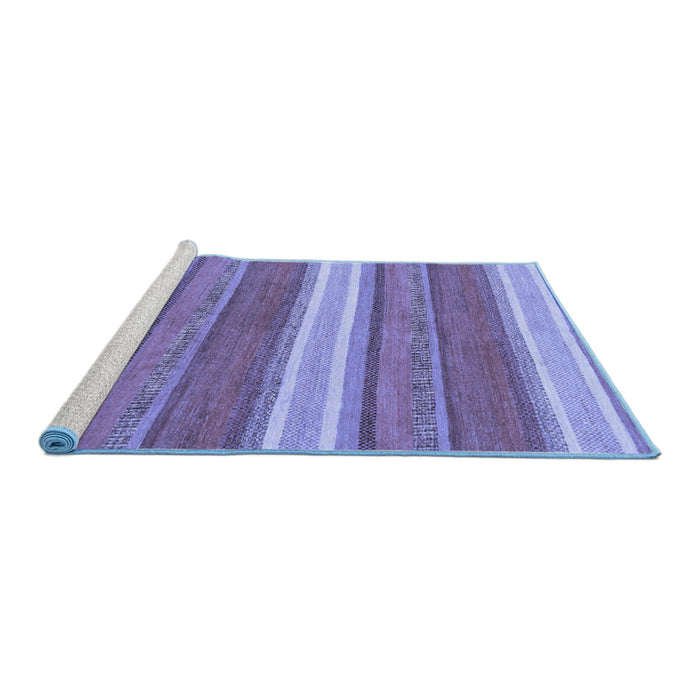 Sideview of Machine Washable Abstract Blue Modern Rug, wshabs221blu