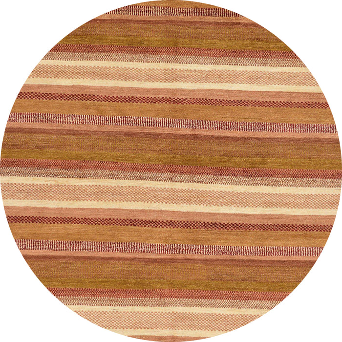Round Machine Washable Abstract Orange Rug, wshabs221