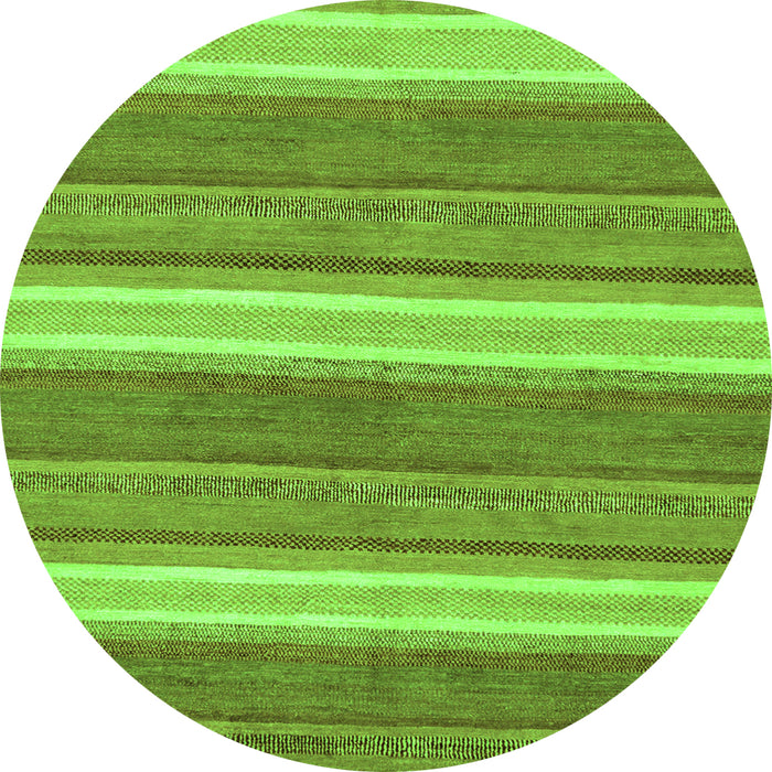 Round Abstract Green Modern Rug, abs221grn