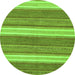 Round Abstract Green Modern Rug, abs221grn