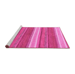 Sideview of Machine Washable Abstract Pink Modern Rug, wshabs221pnk