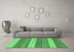 Machine Washable Abstract Emerald Green Modern Area Rugs in a Living Room,, wshabs221emgrn