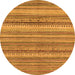 Round Abstract Orange Modern Rug, abs2220org