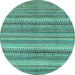 Round Abstract Light Blue Modern Rug, abs2220lblu