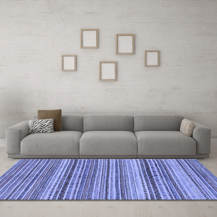 Machine Washable Abstract Blue Modern Rug in a Living Room, wshabs2220blu
