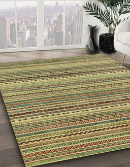Machine Washable Abstract Red Brown Rug in a Family Room, wshabs2220