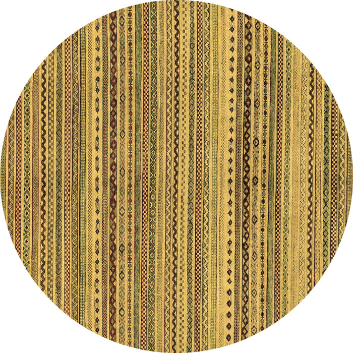 Round Abstract Brown Modern Rug, abs2220brn