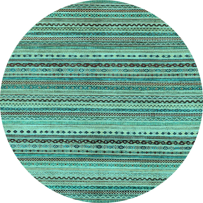 Round Machine Washable Abstract Light Blue Modern Rug, wshabs2220lblu