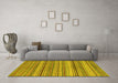 Machine Washable Abstract Yellow Modern Rug in a Living Room, wshabs2220yw