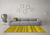 Machine Washable Abstract Yellow Modern Rug, wshabs2220yw