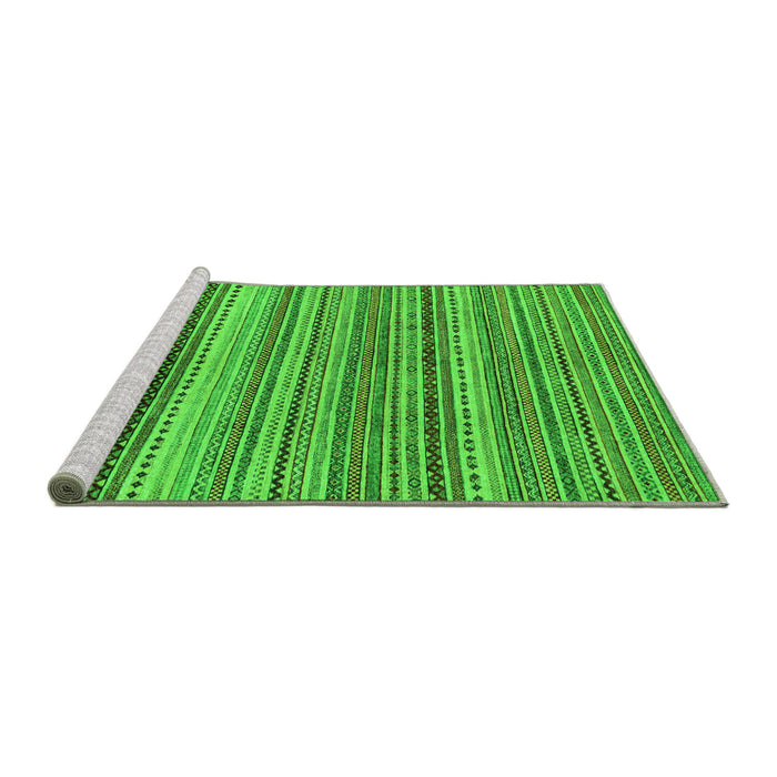 Sideview of Machine Washable Abstract Green Modern Area Rugs, wshabs2220grn