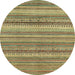 Round Abstract Reddish Brown Modern Rug, abs2220