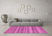 Machine Washable Abstract Pink Modern Rug in a Living Room, wshabs2220pnk