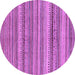 Round Machine Washable Abstract Purple Modern Area Rugs, wshabs2220pur