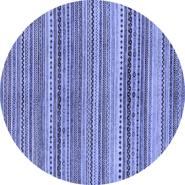 Round Abstract Blue Modern Rug, abs2220blu