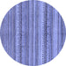 Round Machine Washable Abstract Blue Modern Rug, wshabs2220blu