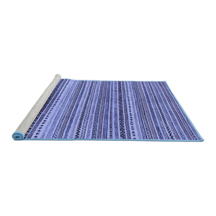 Sideview of Machine Washable Abstract Blue Modern Rug, wshabs2220blu