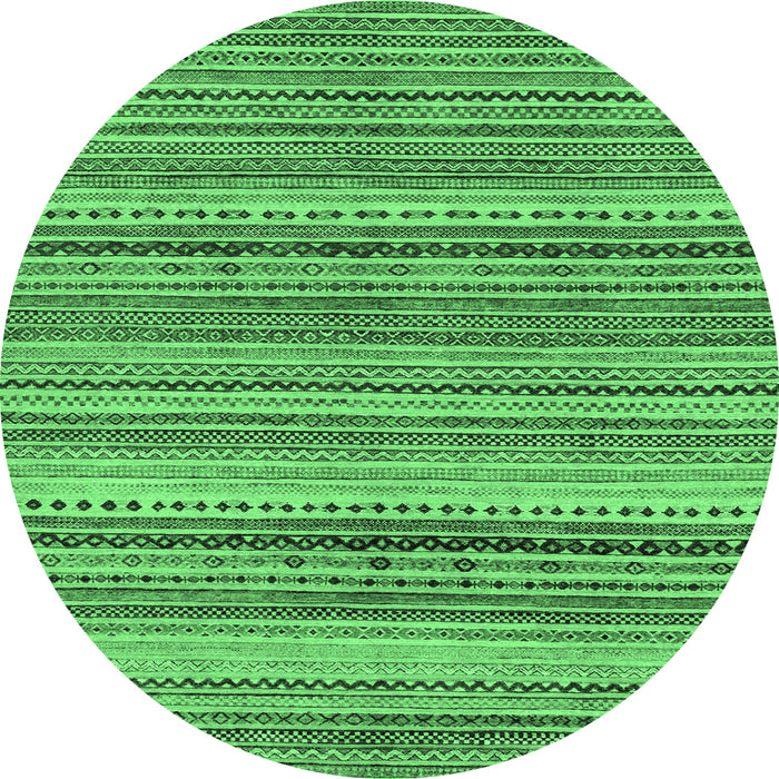 Round Abstract Emerald Green Modern Rug, abs2220emgrn