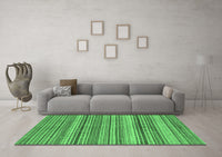 Machine Washable Abstract Emerald Green Modern Rug, wshabs2220emgrn