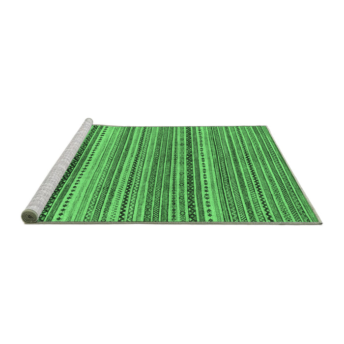 Sideview of Machine Washable Abstract Emerald Green Modern Area Rugs, wshabs2220emgrn