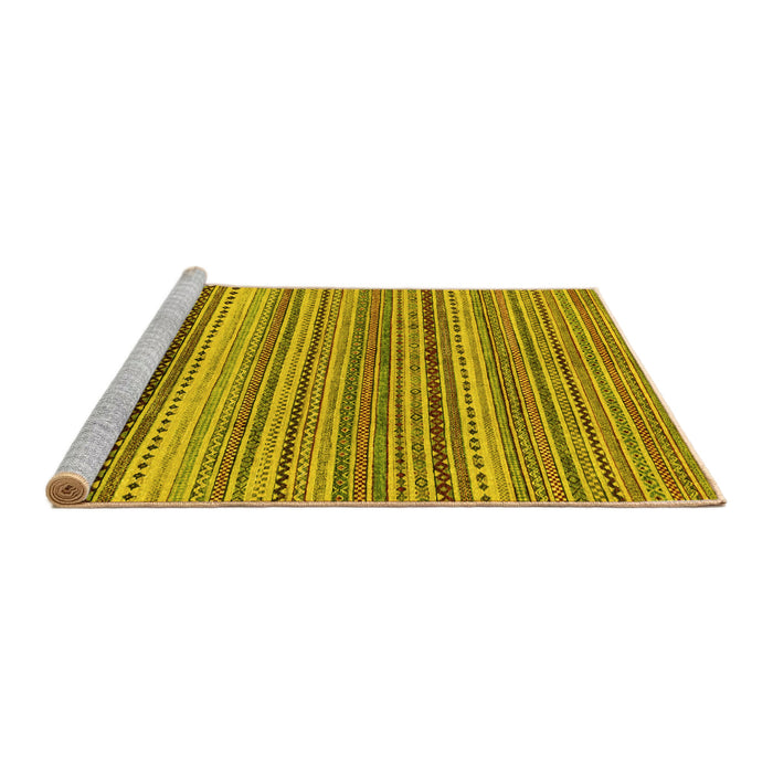 Sideview of Machine Washable Abstract Yellow Modern Rug, wshabs2220yw