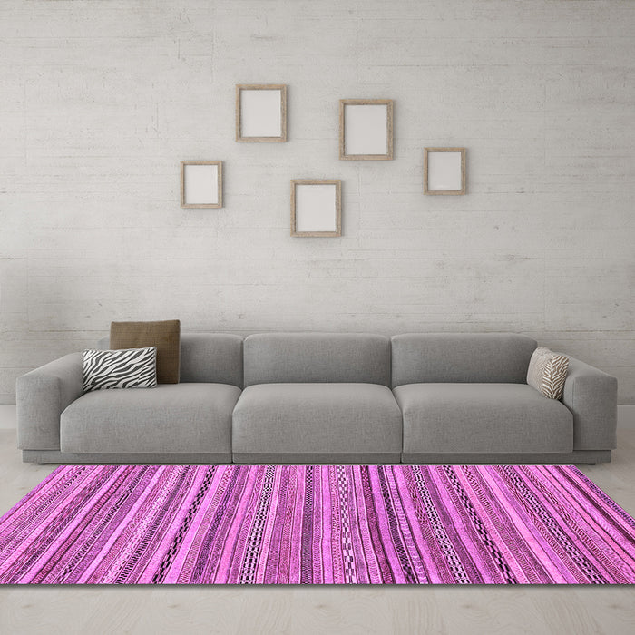 Machine Washable Abstract Purple Modern Area Rugs in a Living Room, wshabs2221pur