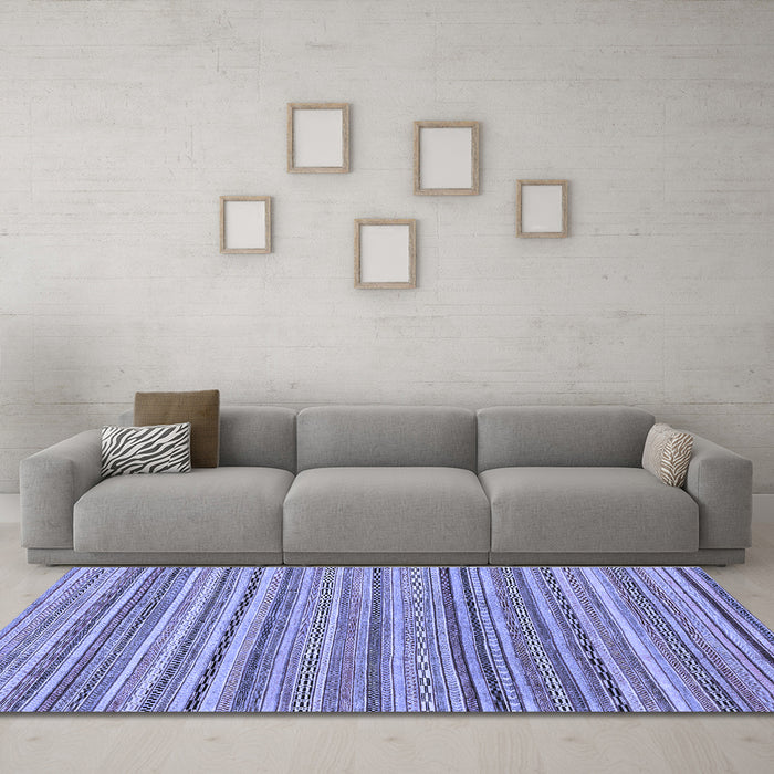 Machine Washable Abstract Blue Modern Rug in a Living Room, wshabs2221blu