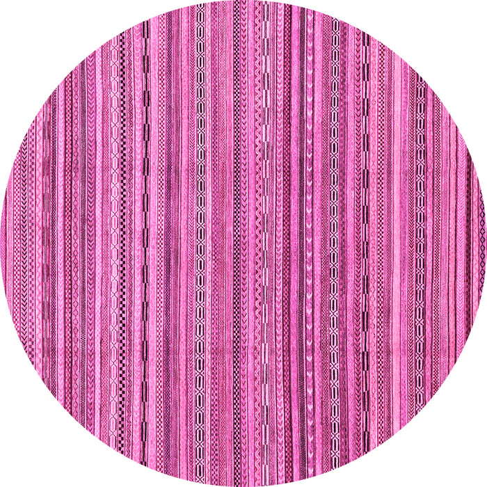 Round Abstract Pink Modern Rug, abs2221pnk