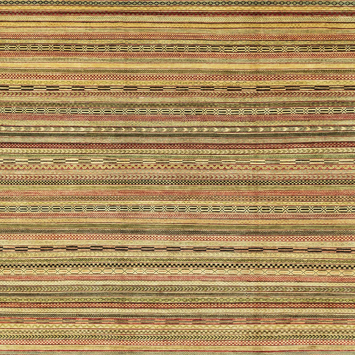 Square Machine Washable Abstract Gen Brown Yellow Rug, wshabs2221