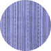 Round Abstract Blue Modern Rug, abs2221blu