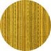 Round Abstract Yellow Modern Rug, abs2221yw