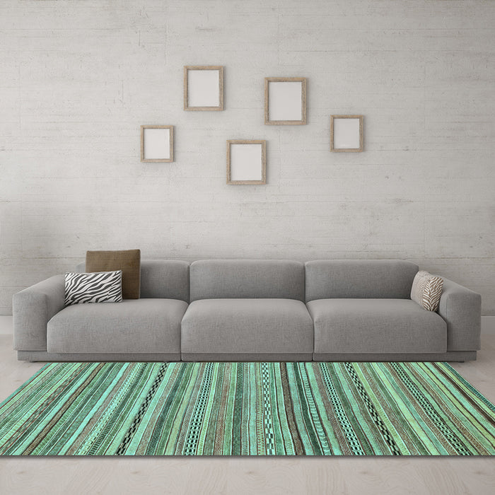 Machine Washable Abstract Light Blue Modern Rug in a Living Room, wshabs2221lblu