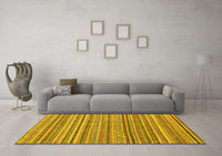 Machine Washable Abstract Yellow Modern Rug, wshabs2221yw