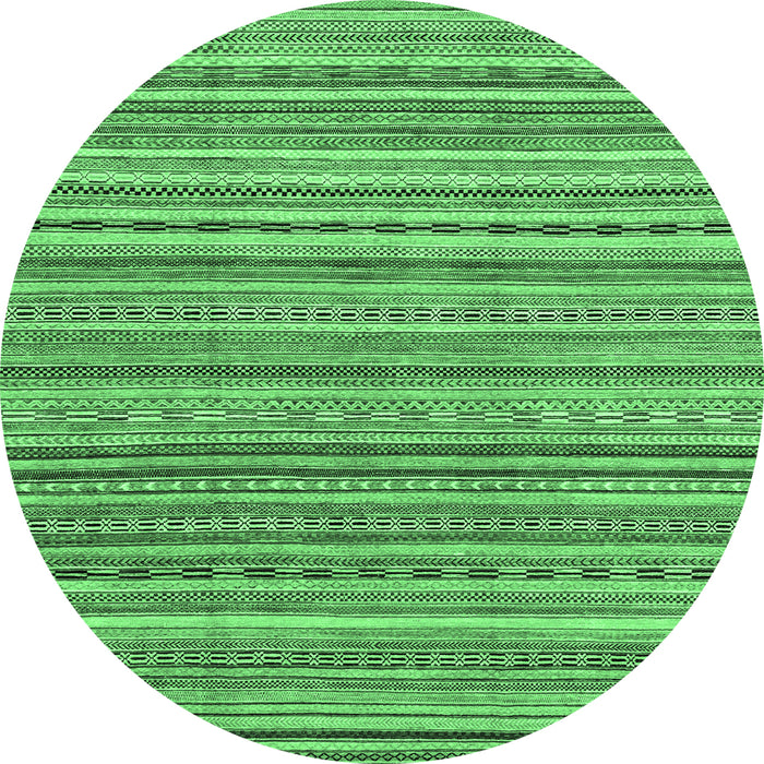 Round Abstract Emerald Green Modern Rug, abs2221emgrn