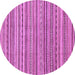 Round Machine Washable Abstract Purple Modern Area Rugs, wshabs2221pur