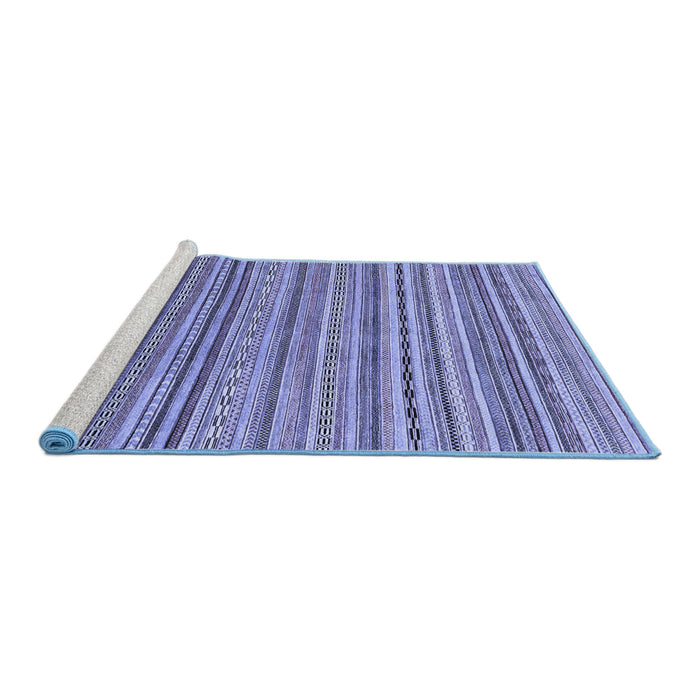 Sideview of Machine Washable Abstract Blue Modern Rug, wshabs2221blu