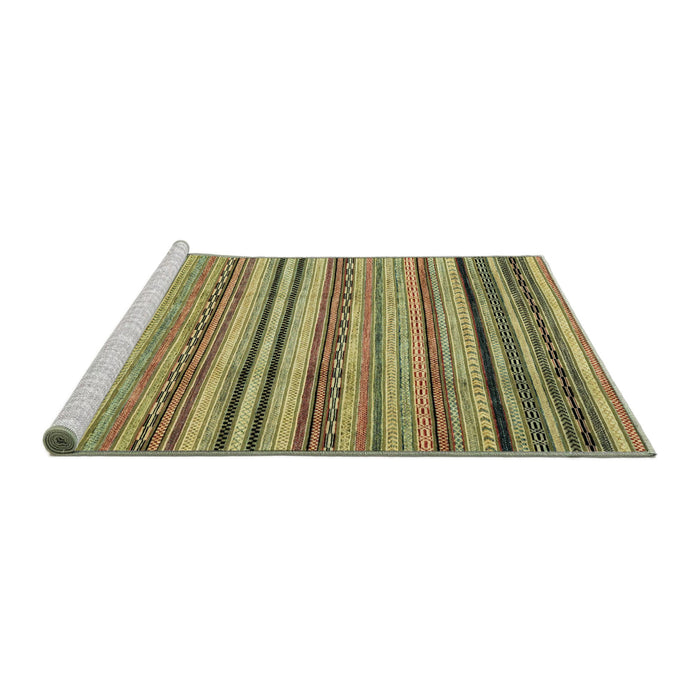 Sideview of Machine Washable Abstract Metallic Gold Rug, wshabs2222