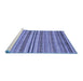 Sideview of Machine Washable Abstract Blue Modern Rug, wshabs2222blu