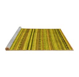 Sideview of Machine Washable Abstract Yellow Modern Rug, wshabs2222yw