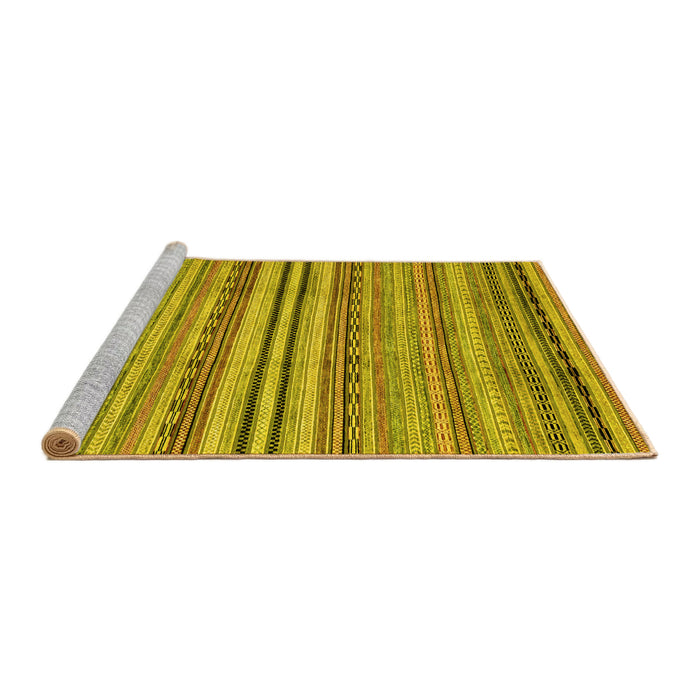 Sideview of Machine Washable Abstract Yellow Modern Rug, wshabs2222yw