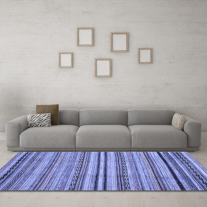 Machine Washable Abstract Blue Modern Rug in a Living Room, wshabs2222blu