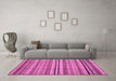 Machine Washable Abstract Pink Modern Rug in a Living Room, wshabs2222pnk